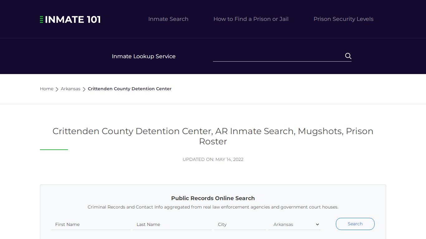 Crittenden County Detention Center, AR Inmate Search ...